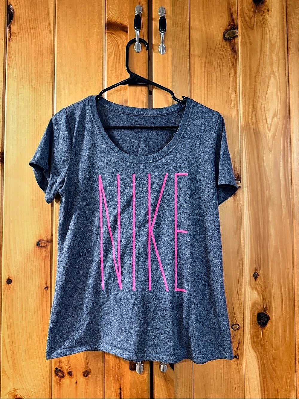 Nike Dri-FIT Vertical Logo Tee Short Sleeve Gray Medium